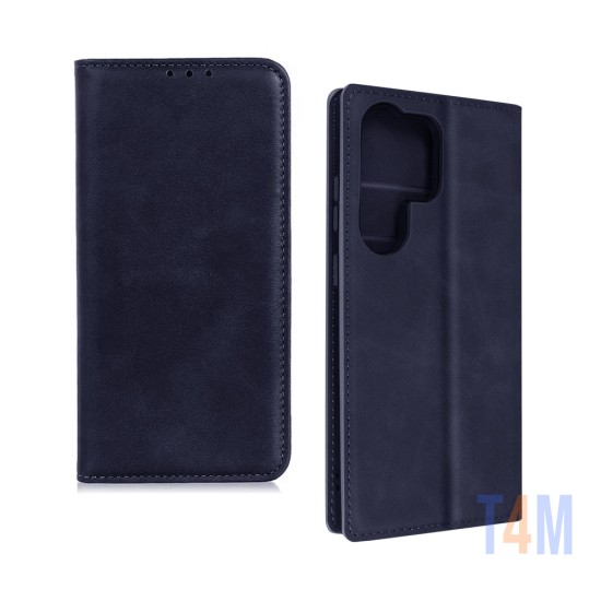 CAPA FLIP DE COURO COM BOLSO INTERNO PARA SAMSUNG GALAXY S23 ULTRA AZUL